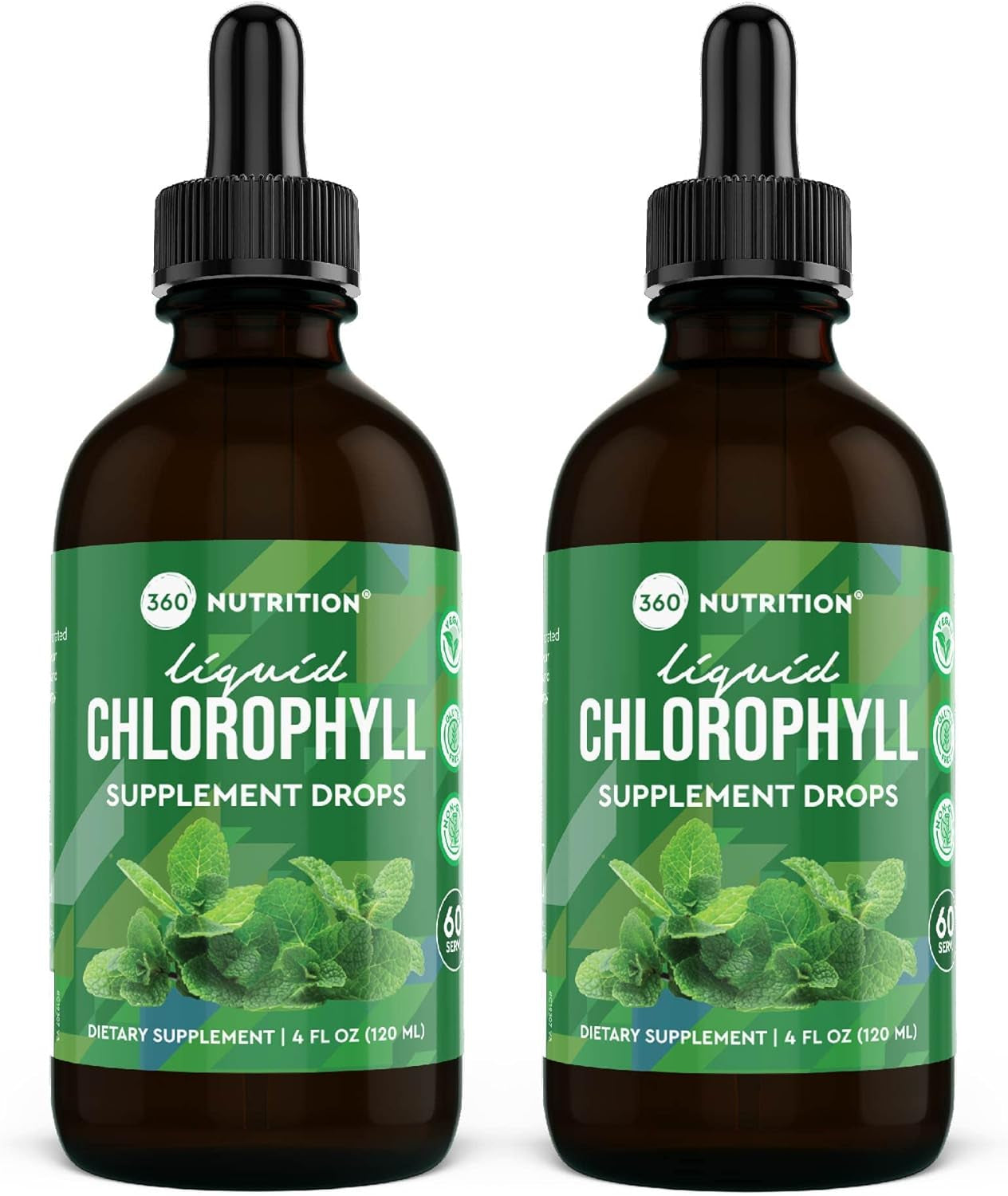 "Peppermint Infused Chlorophyll Drops: Internal Deodorant & Gut Health Support (2-Pack)"