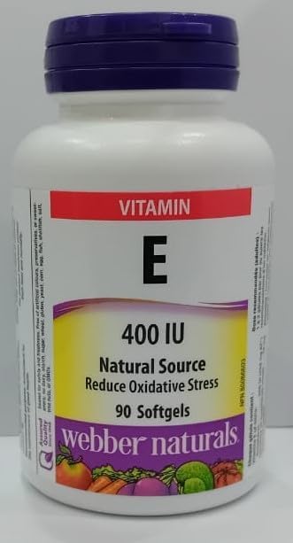 Webber Naturals 135619 Vitamin E Mixed Tocopherols Natural Source Softgel, 400 IU