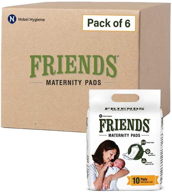 Friends Disposable Maternity Pads with Elastic Loop for Post Pregnancy Bleeding - 60 Pcs
