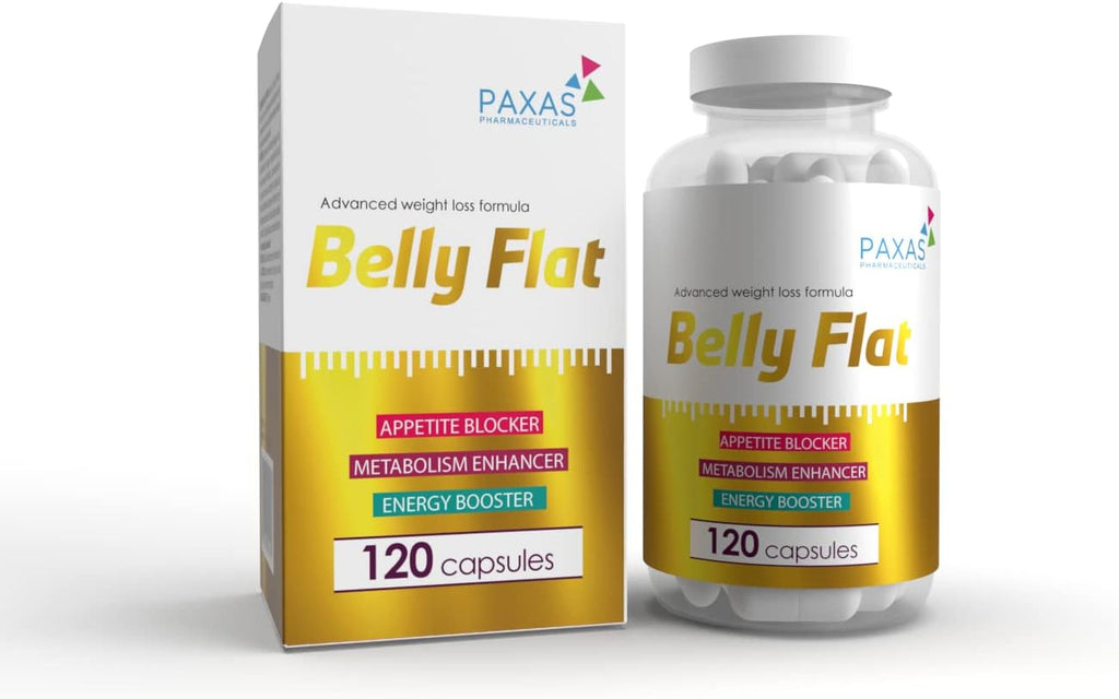 PAXAS Belly Flat I 120 Capsules I Weight Loss I Appetite Blocker I Metabolism-Energy Booster I Sugar Control I Glucomannan I Choline I Garconia Cambogia I...