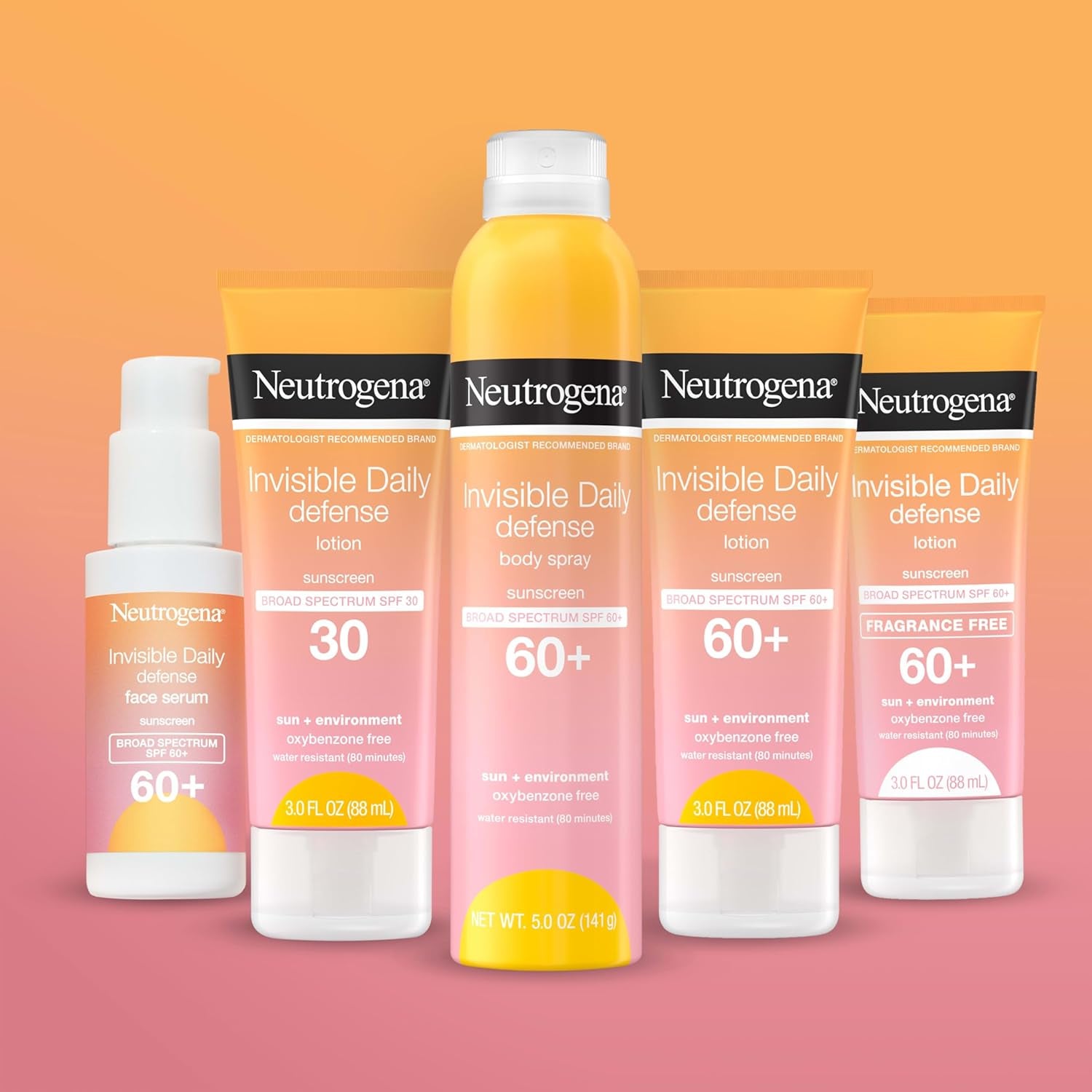 "Neutrogena Daily Defense SPF 60+ Sunscreen Lotion - Fragrance-Free, Oxybenzone-Free, Water-Resistant - 3.0 Fl. Oz"