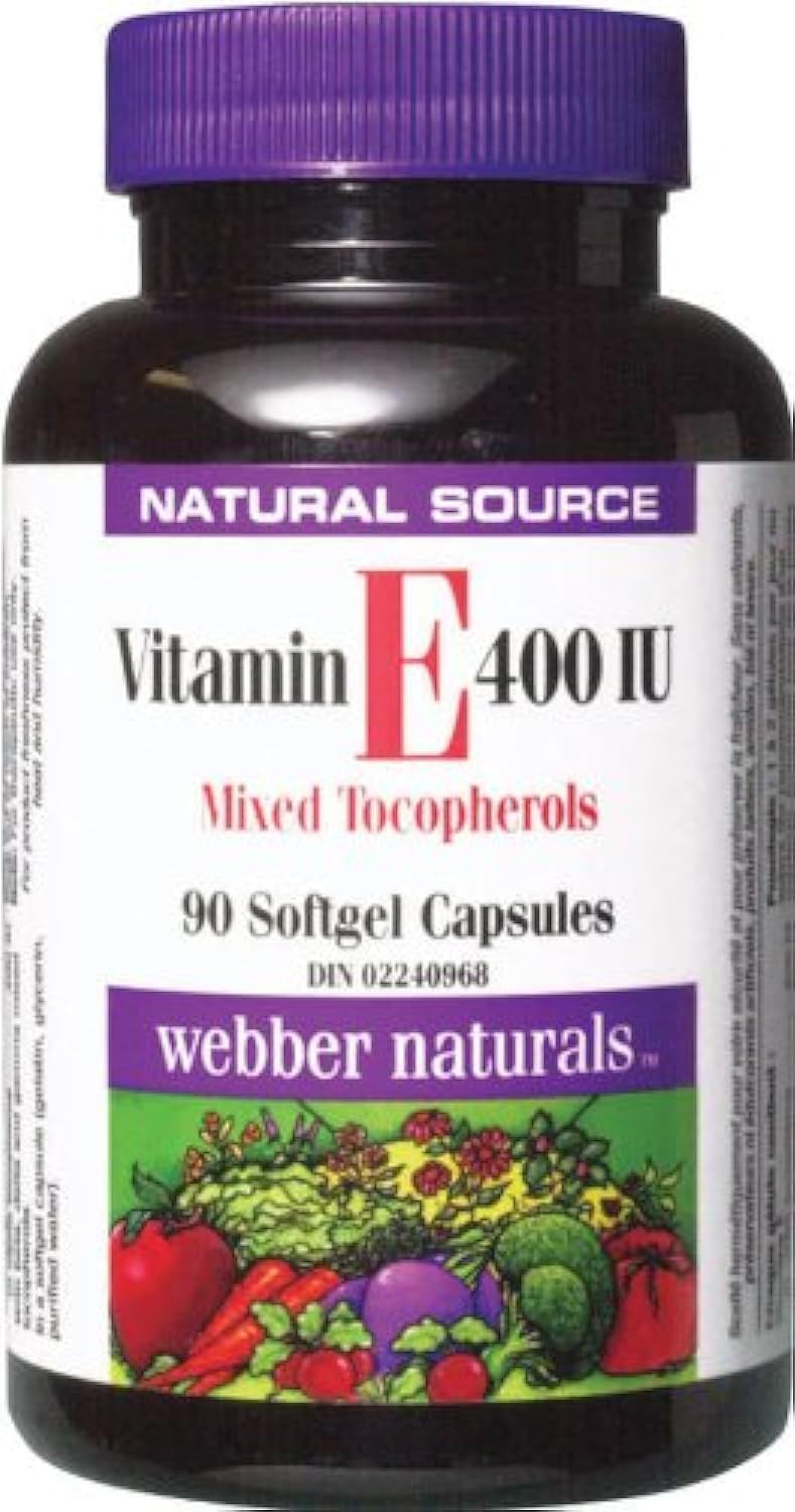 Webber Naturals 135619 Vitamin E Mixed Tocopherols Natural Source Softgel, 400 IU