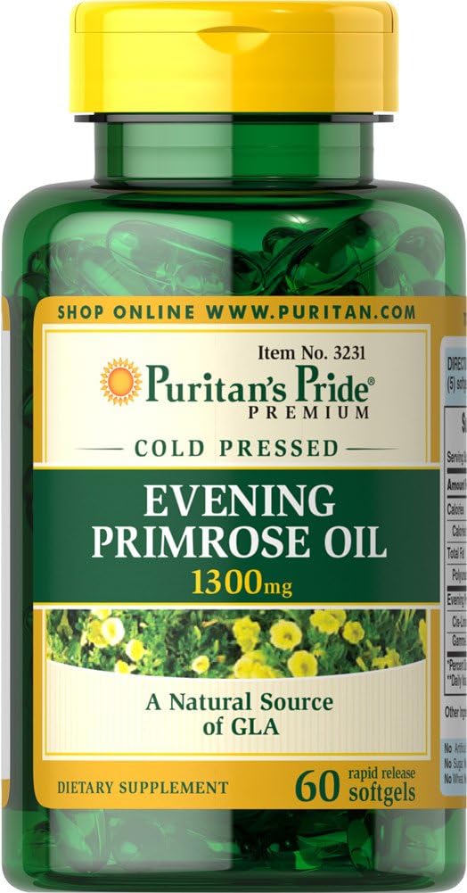 Puritan's Pride Evening Primrose Oil 1300 mg with GLA 60's