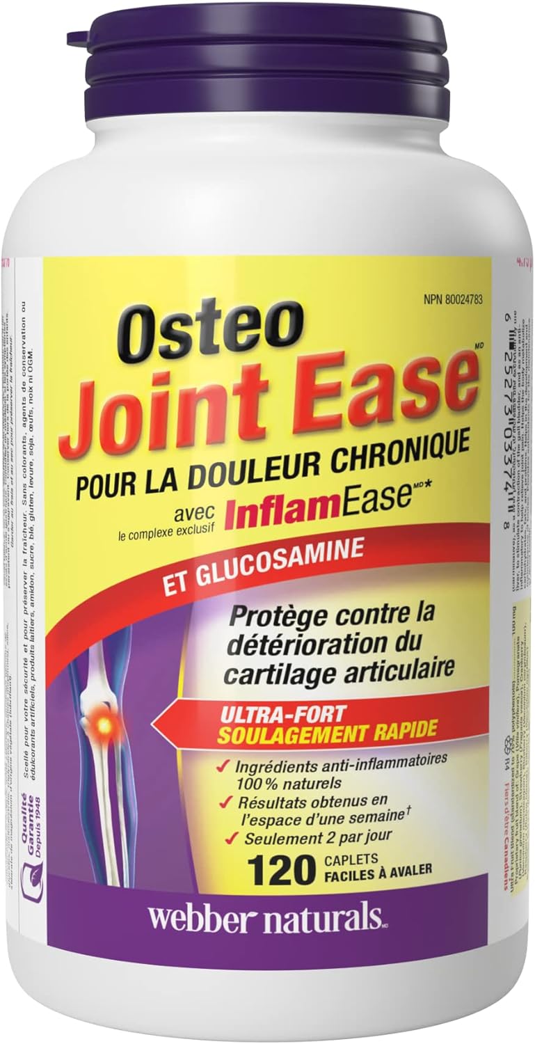 Webber Naturals Osteo InflamEase and Glucosamine - 120 easy-swallow caplets
