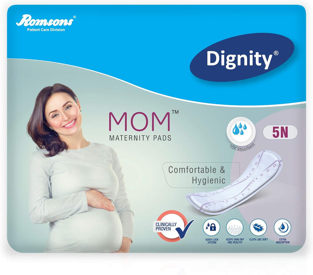 Dignity Mom Maternity Pads, Comfortable & Hygenic, Medium, 5 Pcs/Pack (Pack of 1)
