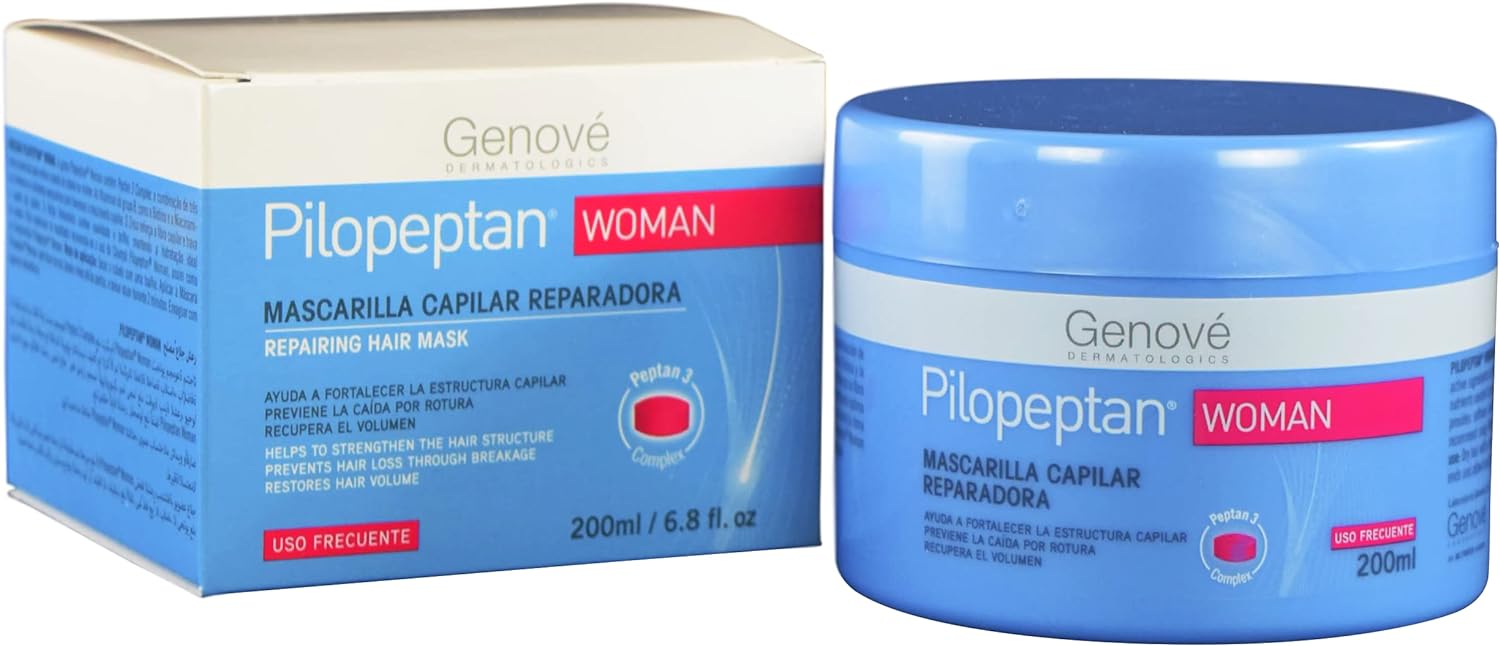 Genové Pilopeptan Woman Regenerative Hair Mask 200ml - Repairs, Nourishes and Softens Hair - Hair Loss Treatment - Spain
