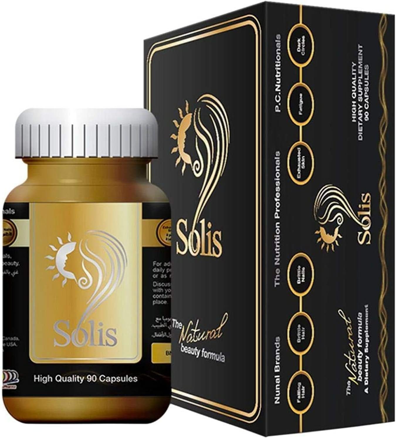 JULPHAR Solis The Natural Beauty Formula for Hair, Skin, Nails and Treatment Dark Circles (90 Capsules)