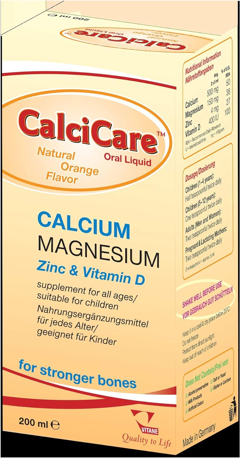 Vitane Pharmaceuticals Pvt. Ltd. Calcicare Liquid Natural Orange Flavor Calcium