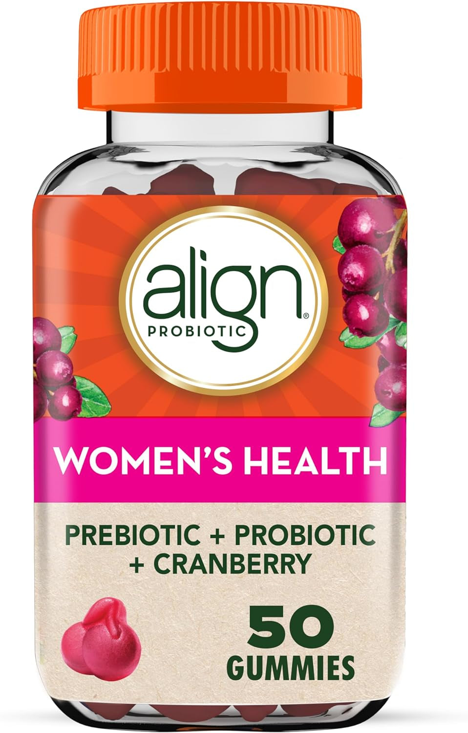 Align Digestive Health Gummies: Prebiotic + Probiotic for Men and Women, Natural Fruit Flavors, #1 Doctor Recommended - 50 Gummies