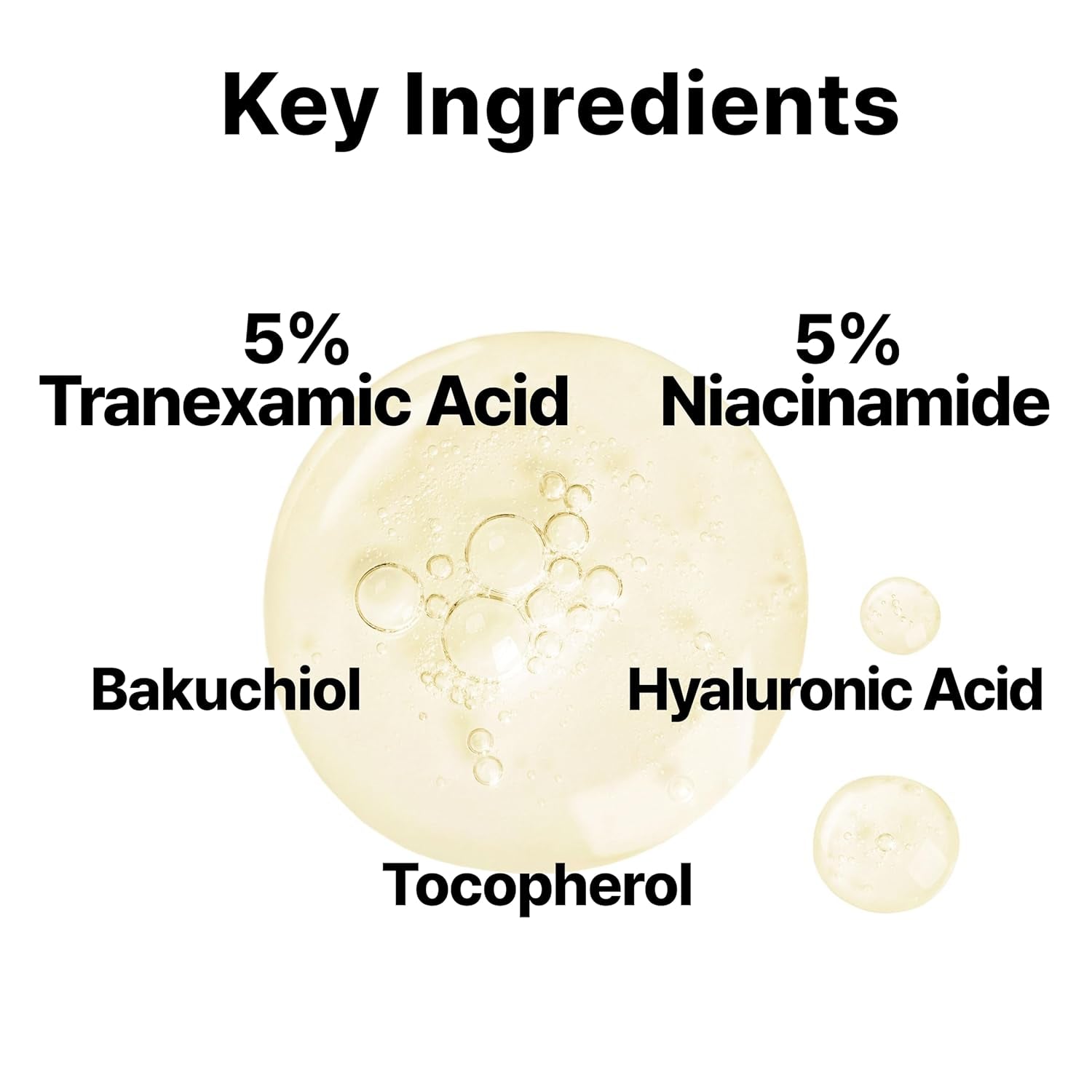 5% Tranexamic Acid Serum with 5% Niacinamide, Bakuchiol, Discoloration Correcting Serum, Faded Hyperpigmentation, Dark Spot, Acne Acar, Sun Spots, Blemish Remover, Korean Skincare,1Fl Oz