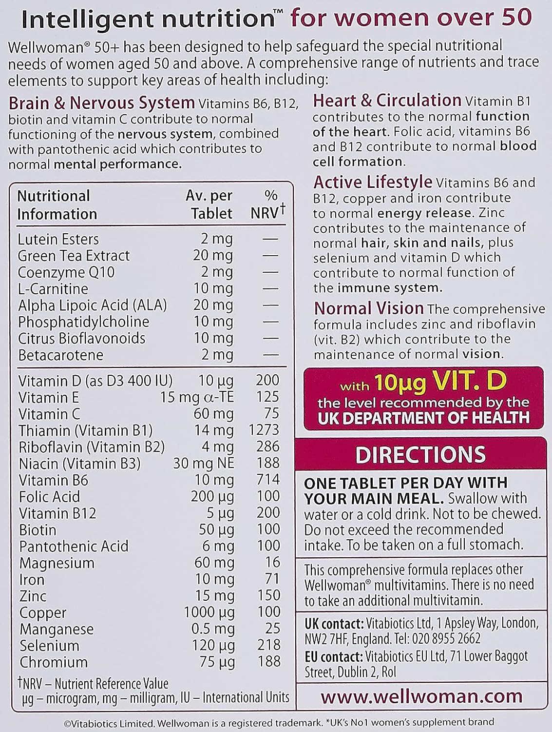 Vitabiotics Wellwoman - 50+ 30 Tabs