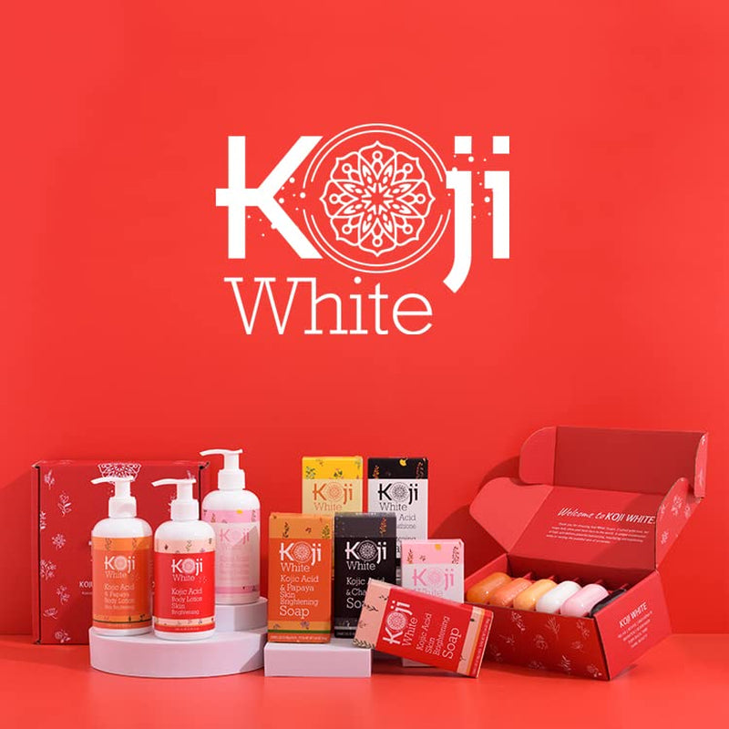 Koji White Kojic Acid & Collagen Body Lotion, Women Gifts Set for Skin Brightening with Arbutin, Glowing Skin, Moisturizer & Radiant Complexion, Uneven Skin Tone - Vegan, 8.45 Fl Oz (2 Packs)