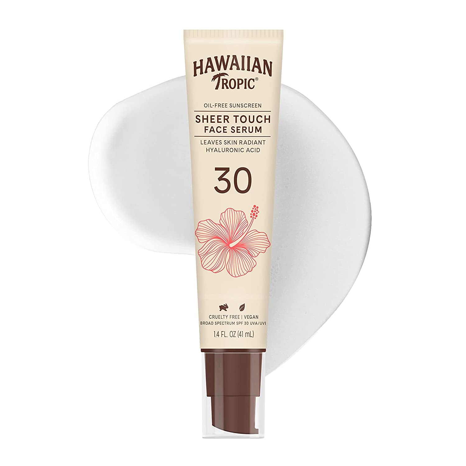 "Hydrating Hawaiian Tropic Face Serum SPF 30 with Hyaluronic Acid - Travel Size Sunscreen for Women and Men"