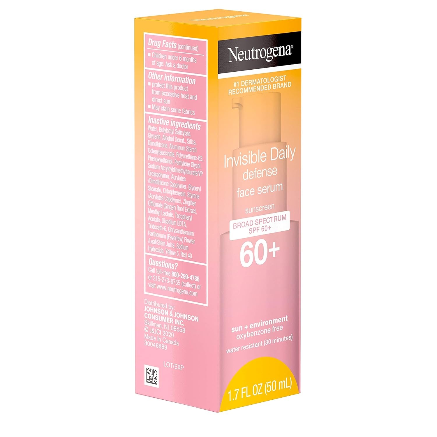 Neutrogena SPF 60+ Invisible Daily Defense Face Serum - Pack of 3