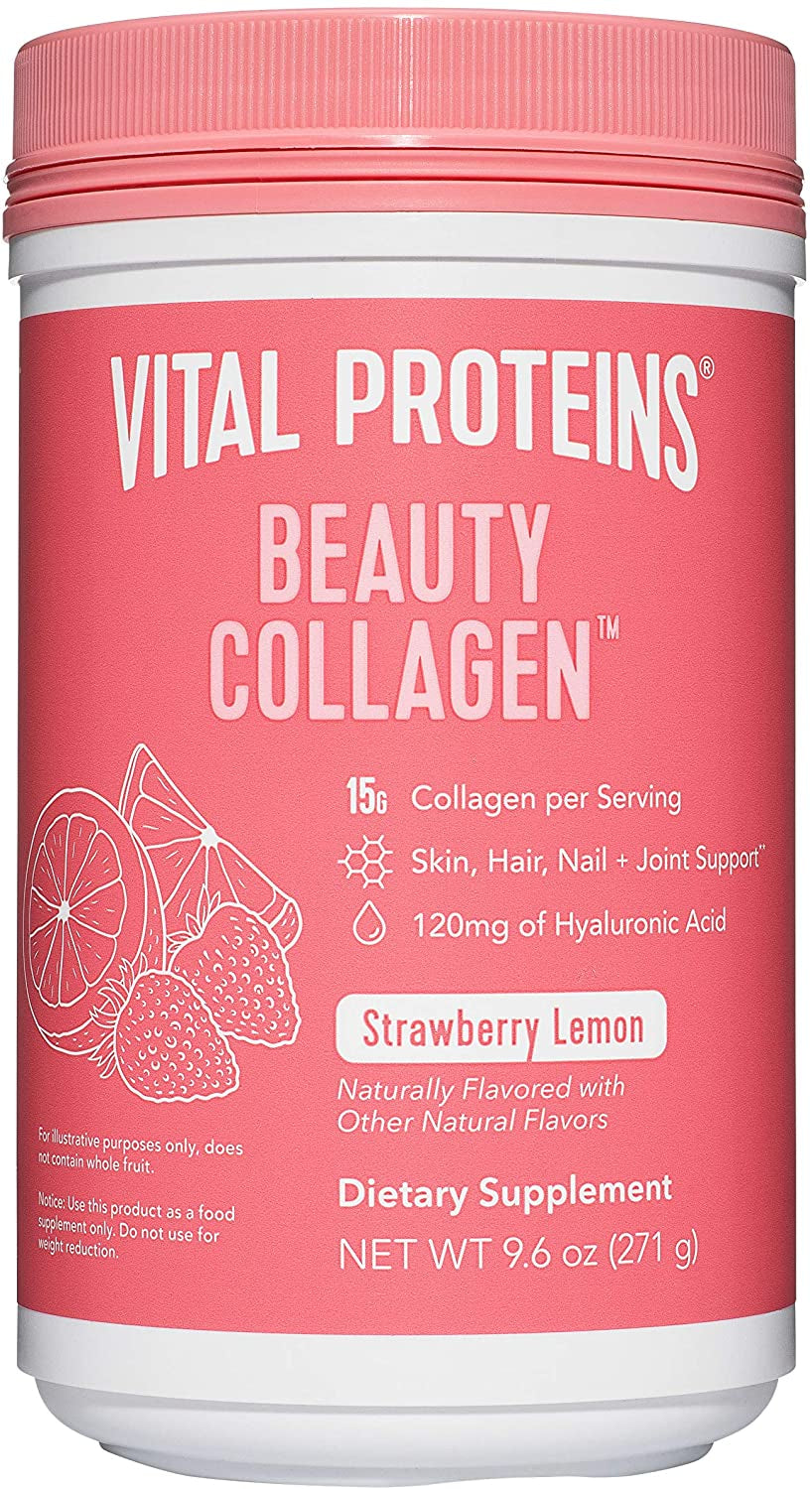"Strawberry Lemon Beauty Collagen with Hyaluronic Acid & Collagen - Youthful Glow in Every Scoop!"