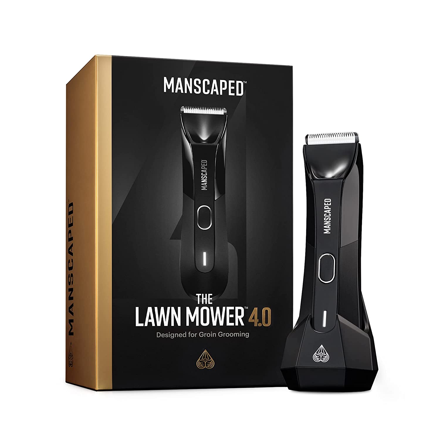 MANSCAPED™ Electric Groin Hair Trimmer, the Lawn Mower™ 4.0, Replaceable Skinsafe™ Ceramic Blade Heads, Waterproof Wet / Dry Clippers, Rechargeable, Wireless Charging, Ultimate Male Hygiene Razor