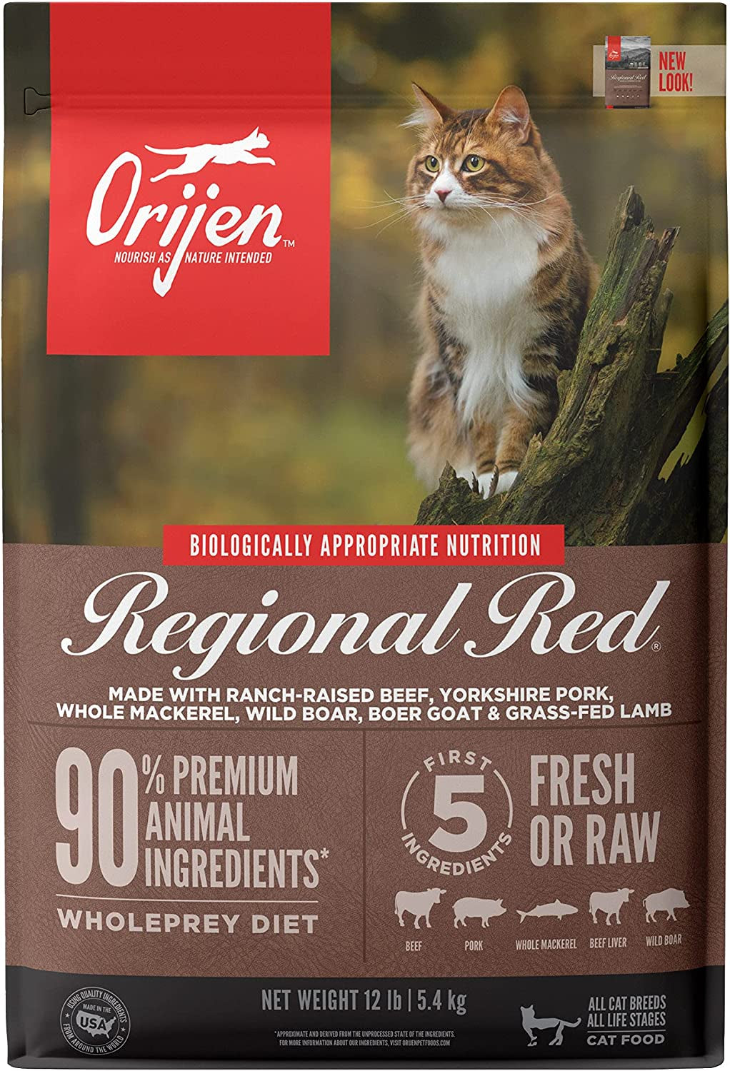 ORIJEN® Dry Original Cat Food Premium, High Protein, Fresh & Raw Animal Ingredients, 4Lb