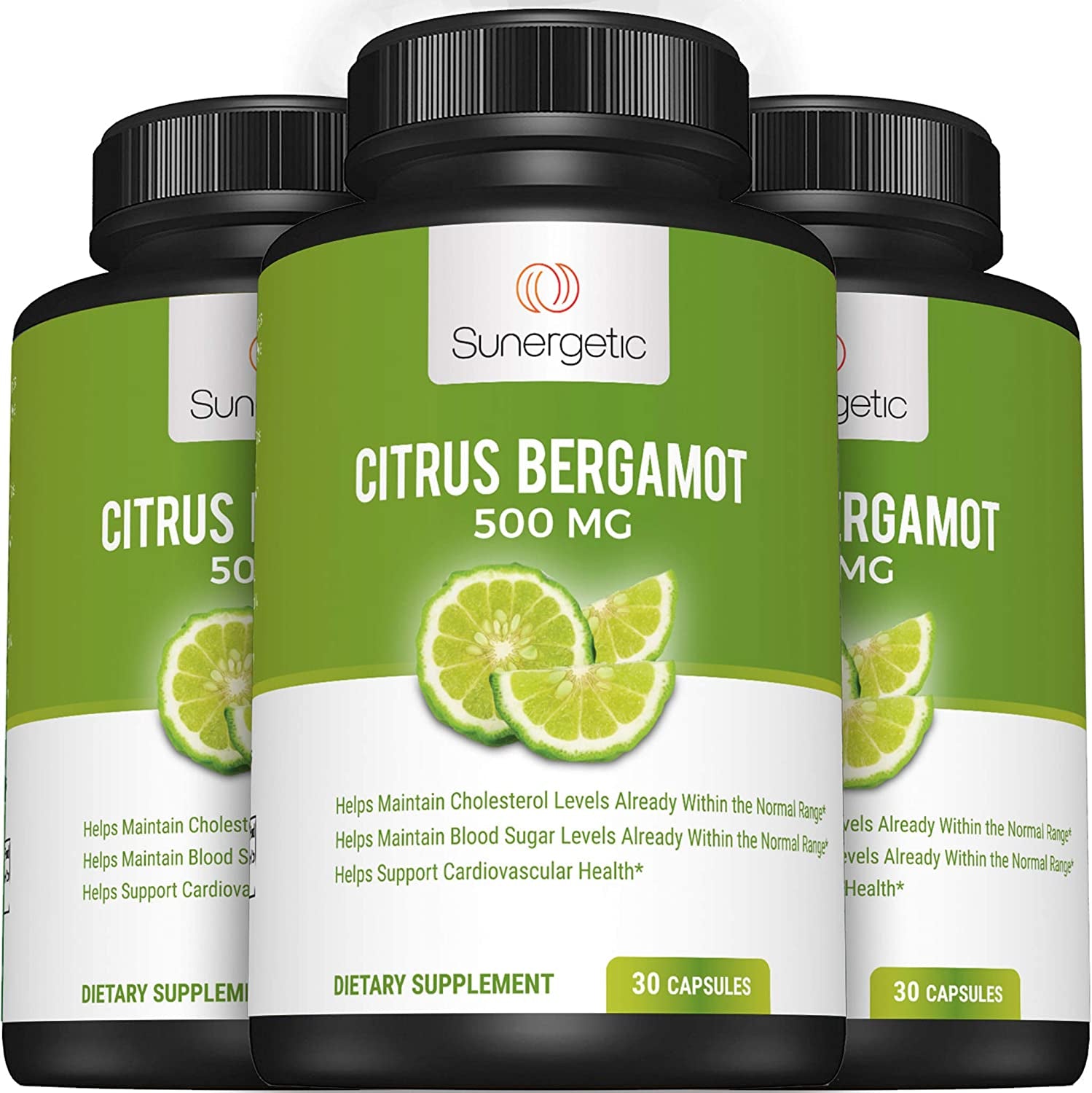 Sunergetic Bergamot Capsules–Formulated with Organic Bergamot Extract–Clinically Studied Bergamonte® to Support Healthy Cholesterol Levels within Normal Range–30 Citrus Bergamot Capsules - Free & Fast Delivery