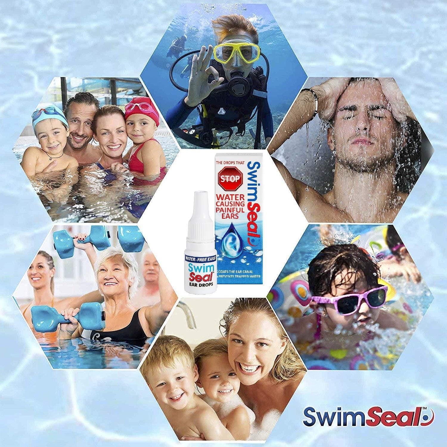 Swimseal All Natural Protective & Ear Drying Drops for Daily Use Rather than Alcohol Drops or Earplugs. Avoids Earache from Swimming, Scuba, Diving, Surfing & Triathlons for All Ages