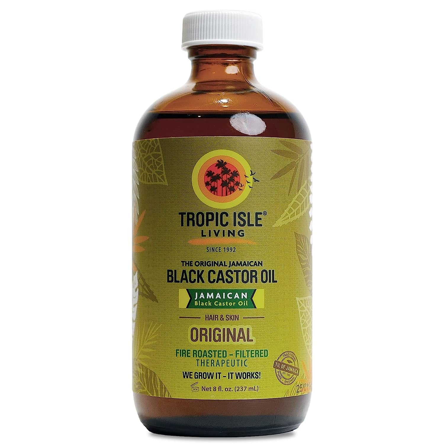 Tropic Isle Living Jamaican Black Castor Oil Glass Bottle (4 Oz)