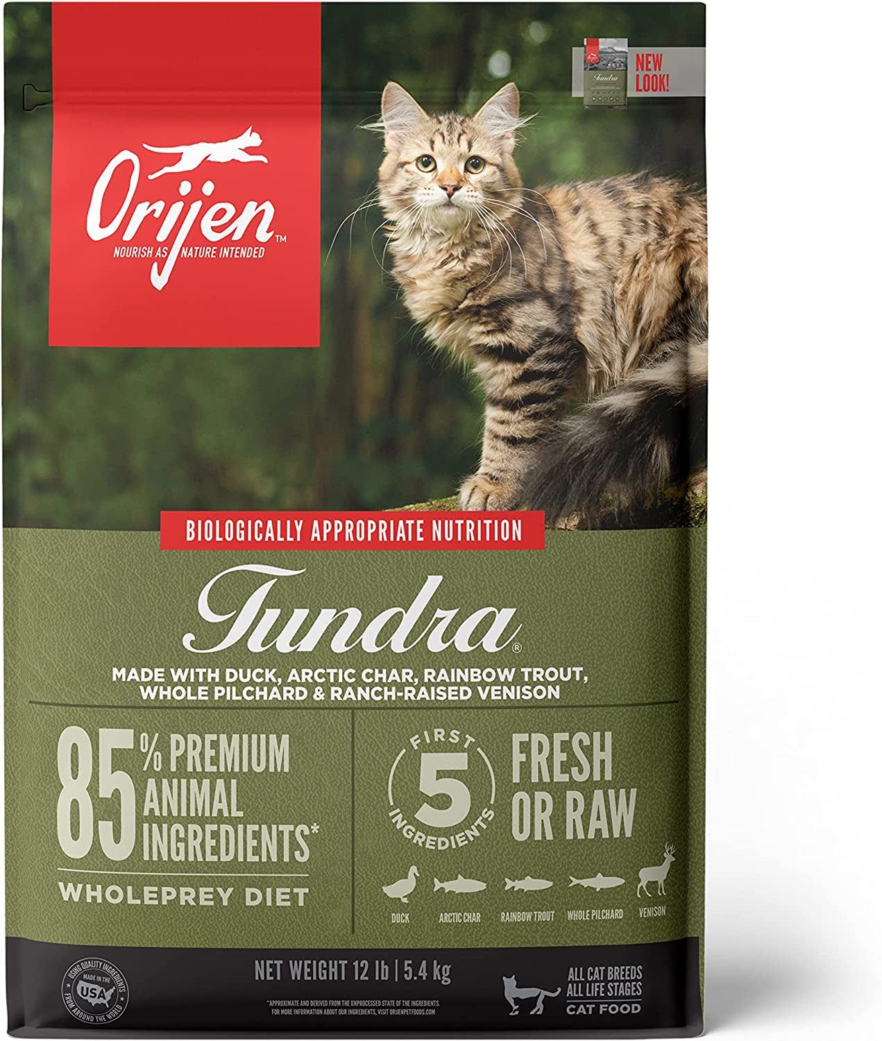 ORIJEN® Dry Original Cat Food Premium, High Protein, Fresh & Raw Animal Ingredients, 4Lb