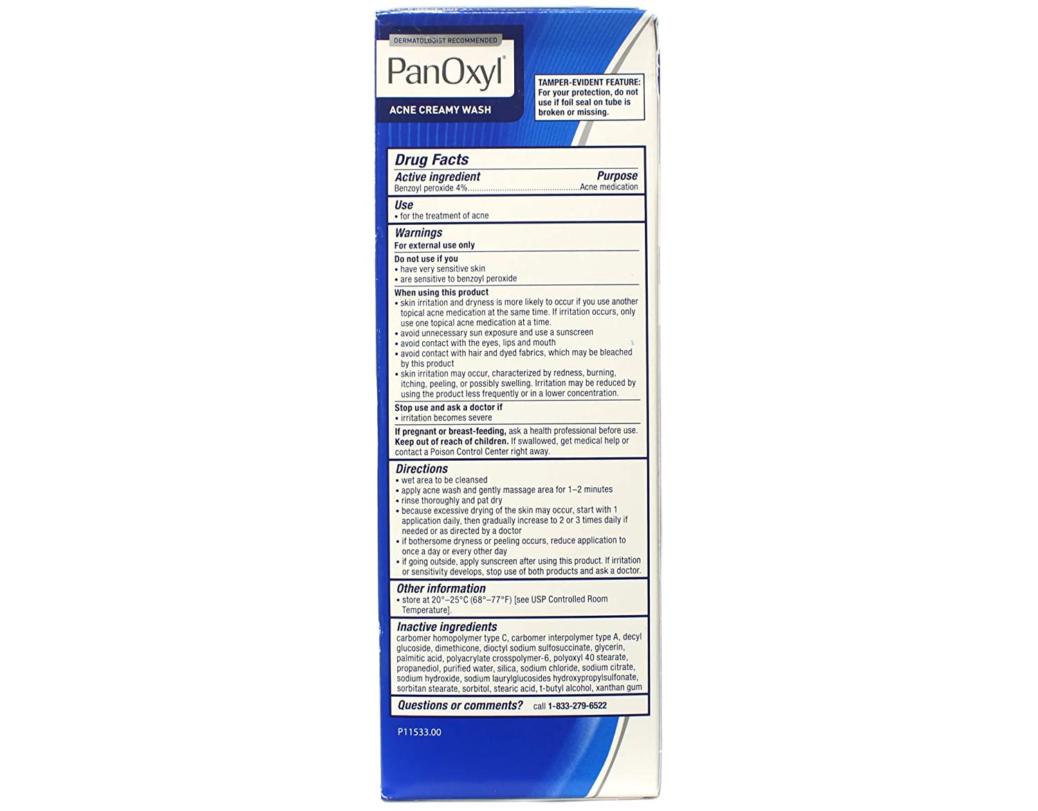 Panoxyl - Acne Creamy Wash 4 Percent Benzoyl Peroxide Daily Control, 6 Ounce