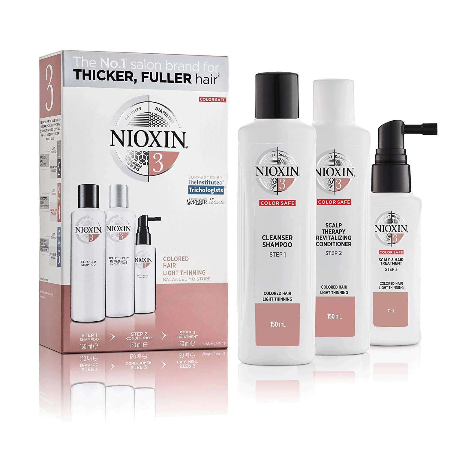 Nioxin System Kits 1-6 - Thickening Shampoo, Conditioner & Scalp Treatment - Light to Progressed Thinning