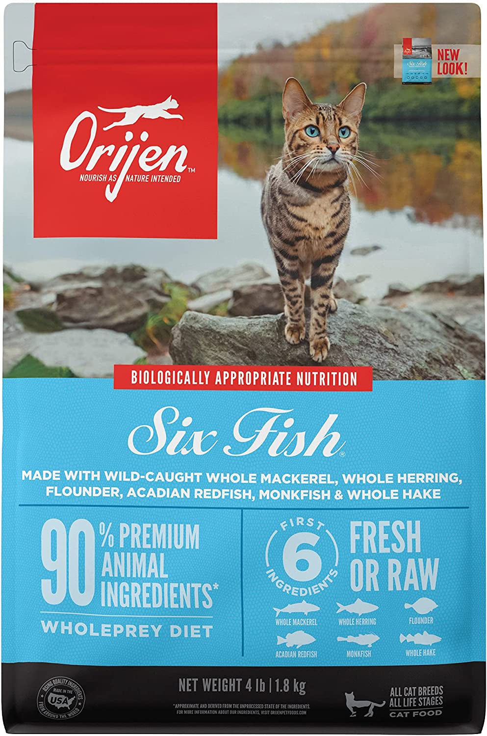 ORIJEN® Dry Original Cat Food Premium, High Protein, Fresh & Raw Animal Ingredients, 4Lb