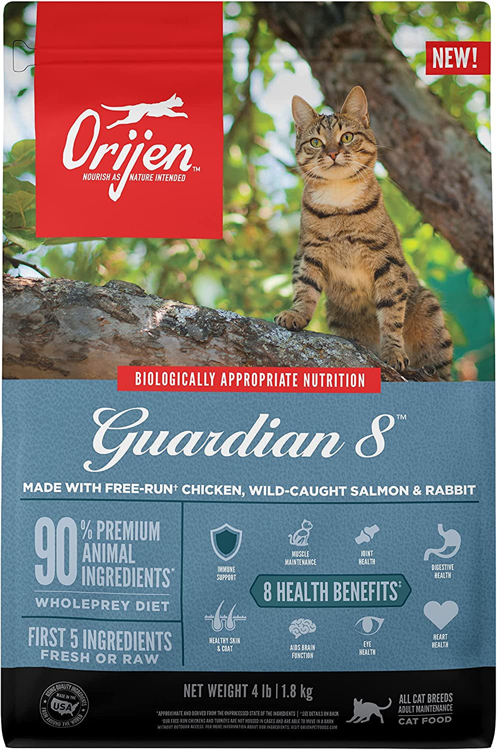 ORIJEN® Dry Original Cat Food Premium, High Protein, Fresh & Raw Animal Ingredients, 4Lb