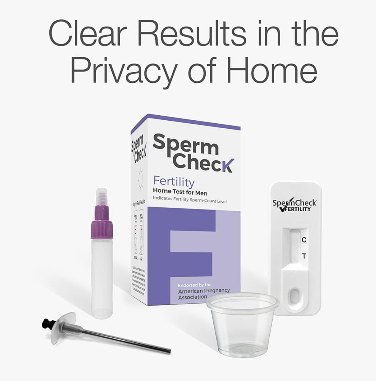 Spermcheck Fertility Home Test Kit for Men- Shows Normal or Low Sperm Count- Easy to Read Results-Convenient, Accurate, Private