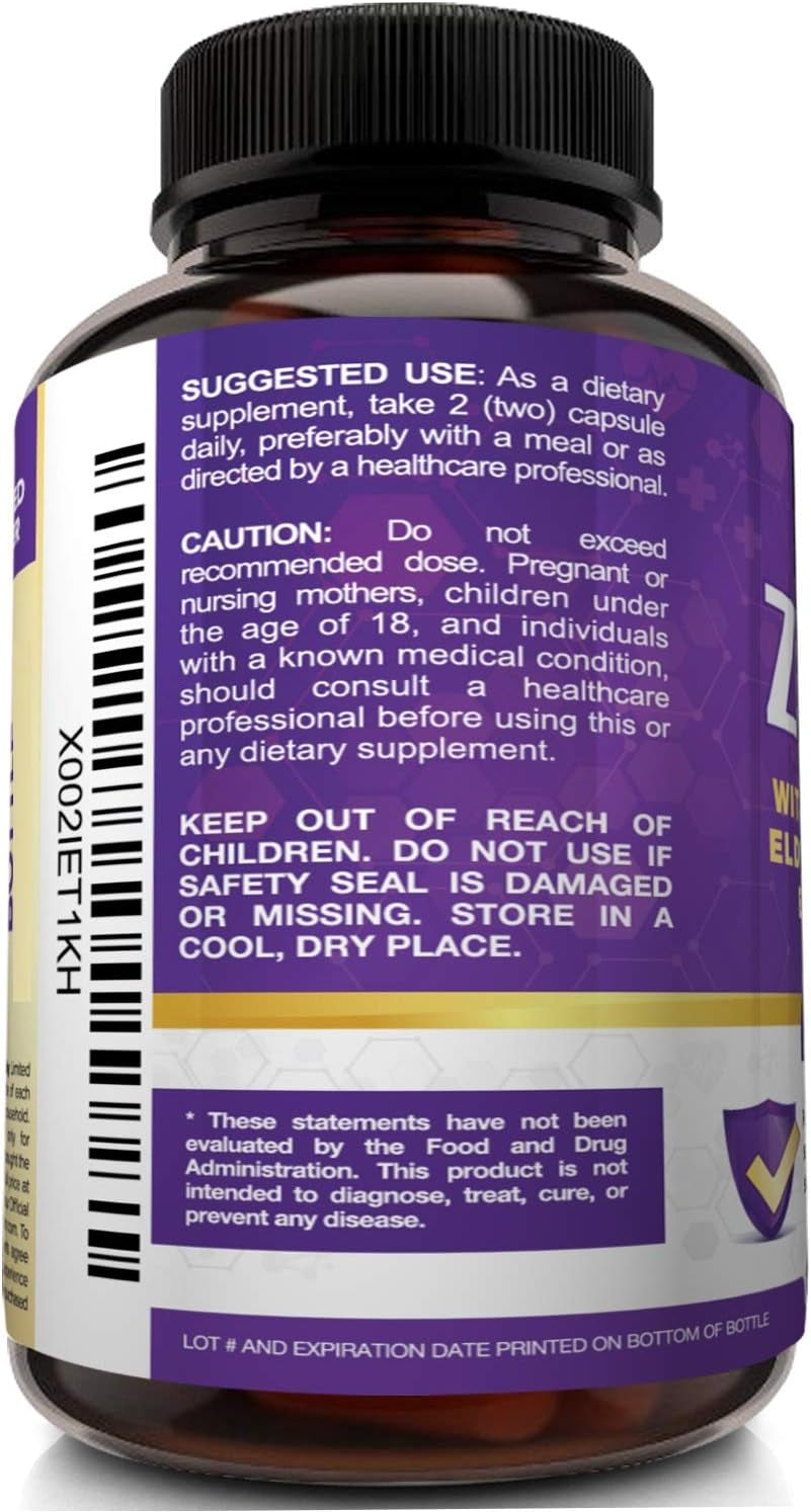 "Boost Your Immune System with Nutriflair Zinc 50Mg - Enhanced with Vitamin C, Elderberry, and Echinacea Purpurea Extract - The Ultimate Immune Support Formula with 4 Powerful Defense Ingredients!"