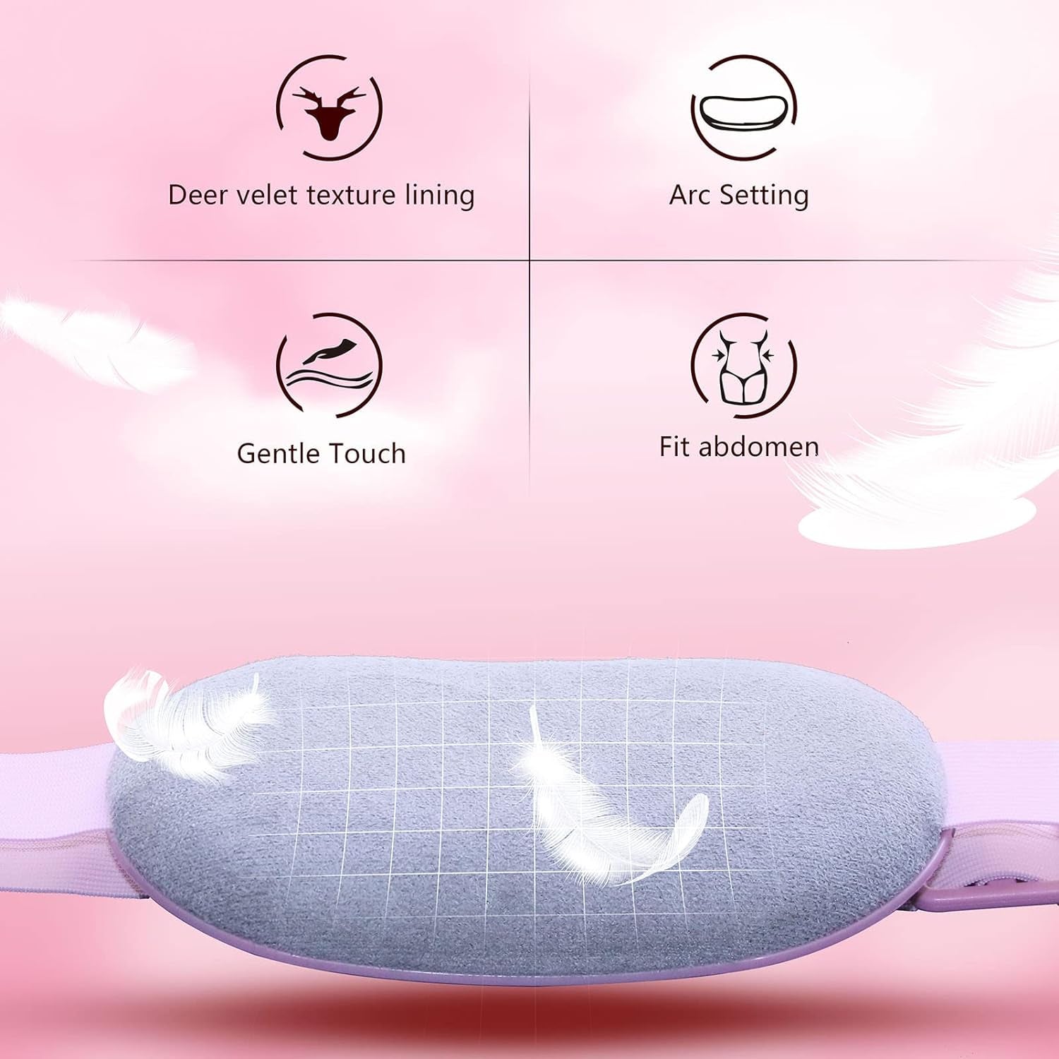 "Ultimate Portable Heating Pad for Quick Pain Relief - 3 Heat Levels, 3 Vibration Massage Modes - Perfect for Women and Girls - Fast Electric Heating - Stylish Pink Design"