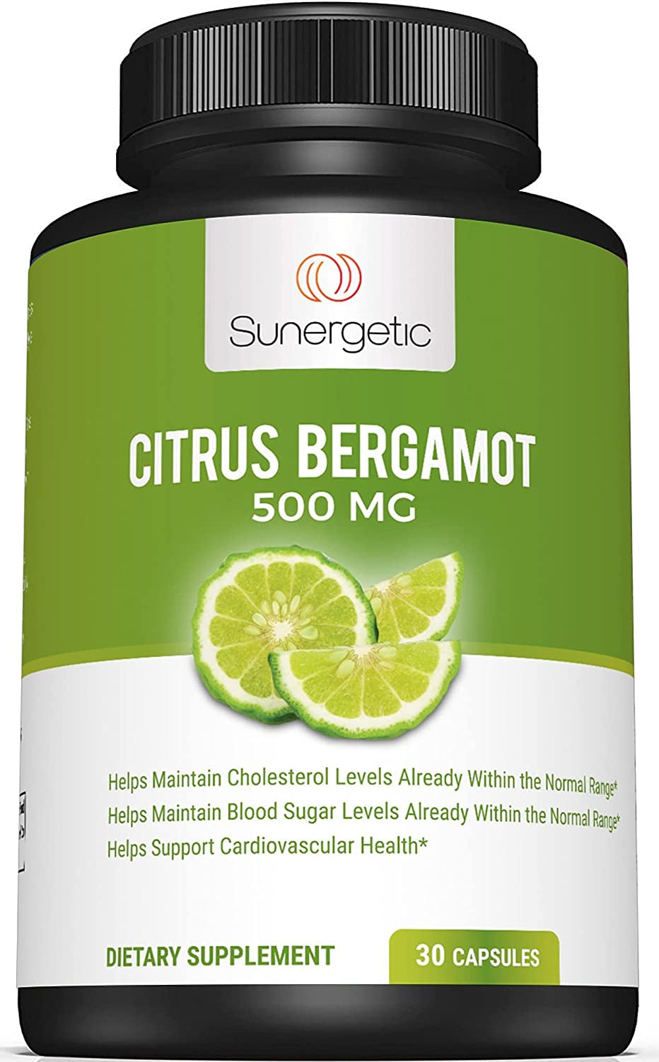 Sunergetic Bergamot Capsules–Formulated with Organic Bergamot Extract–Clinically Studied Bergamonte® to Support Healthy Cholesterol Levels within Normal Range–30 Citrus Bergamot Capsules - Free & Fast Delivery