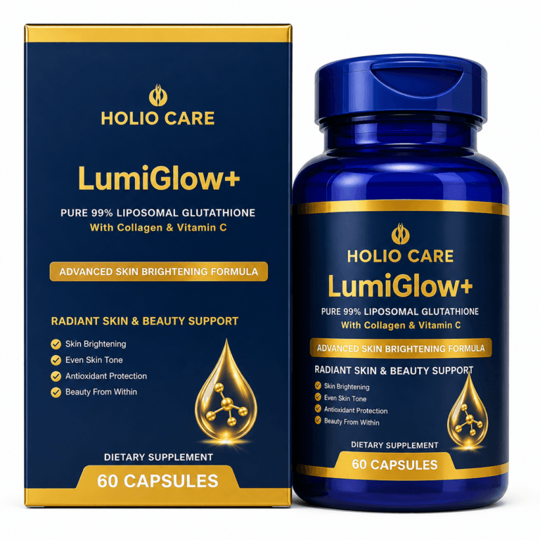 Holio Care LumiGlow+ liposomal glutathione capsules with collagen and vitamin C for skin brightening, 60 capsules