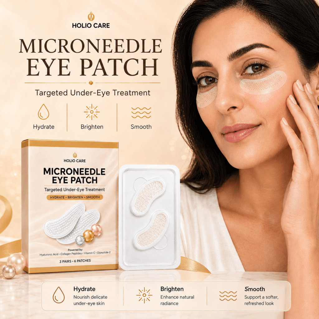 Holio Care Microneedle Eye Patch for the appearance of dark circles and puffiness, hydrating under-eye patches