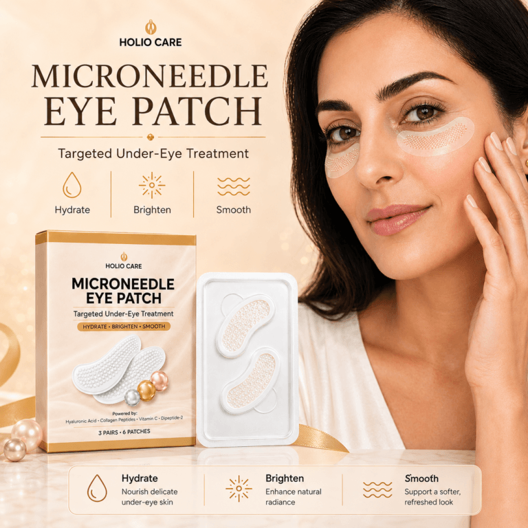 Holio Care Microneedle Eye Patch for the appearance of dark circles and puffiness, hydrating under-eye patches